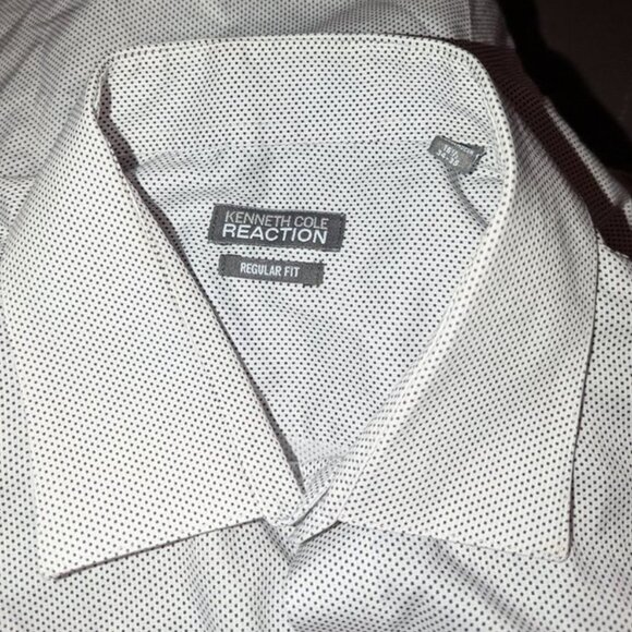 *3 FOR $9* Kenneth Cole Reaction Regular Fit Long Sleeve Button Dress Shirt 16.5 - Picture 3 of 3